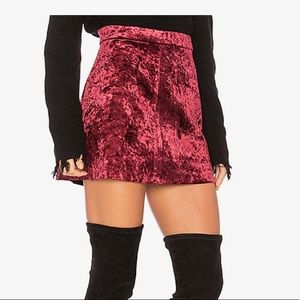 BLANKNYC Red Velvet Mini Skirt
